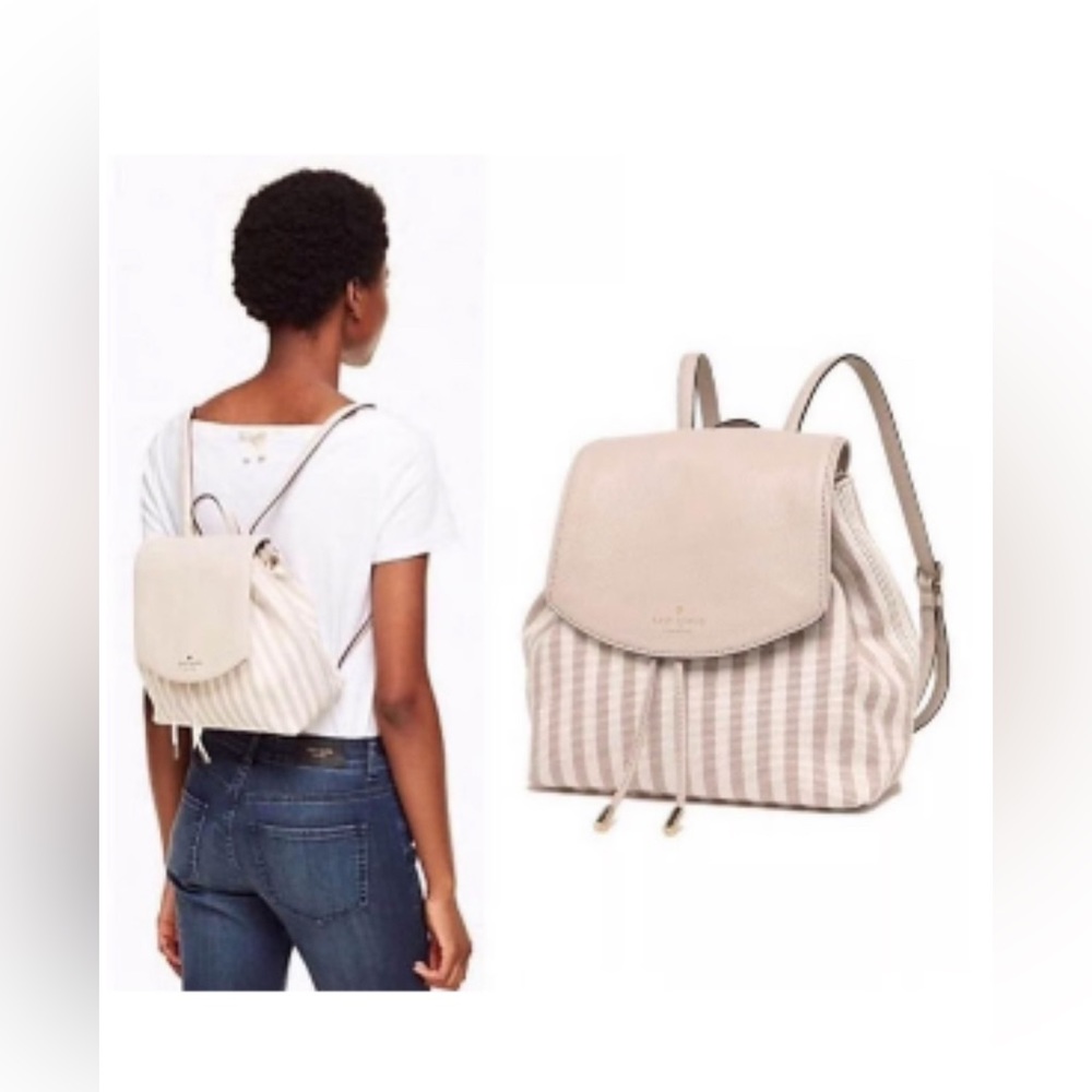 Kate Spade Mulberry Street Small Breezy Striped Backpack, Ottoman Stripe/Pumice